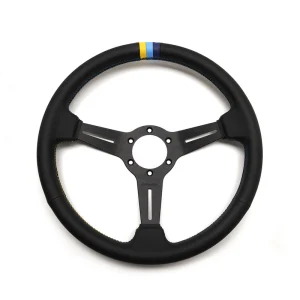 Volante GReddy Sports "Medium Type", cuero negro, radios negros - 340 mm
