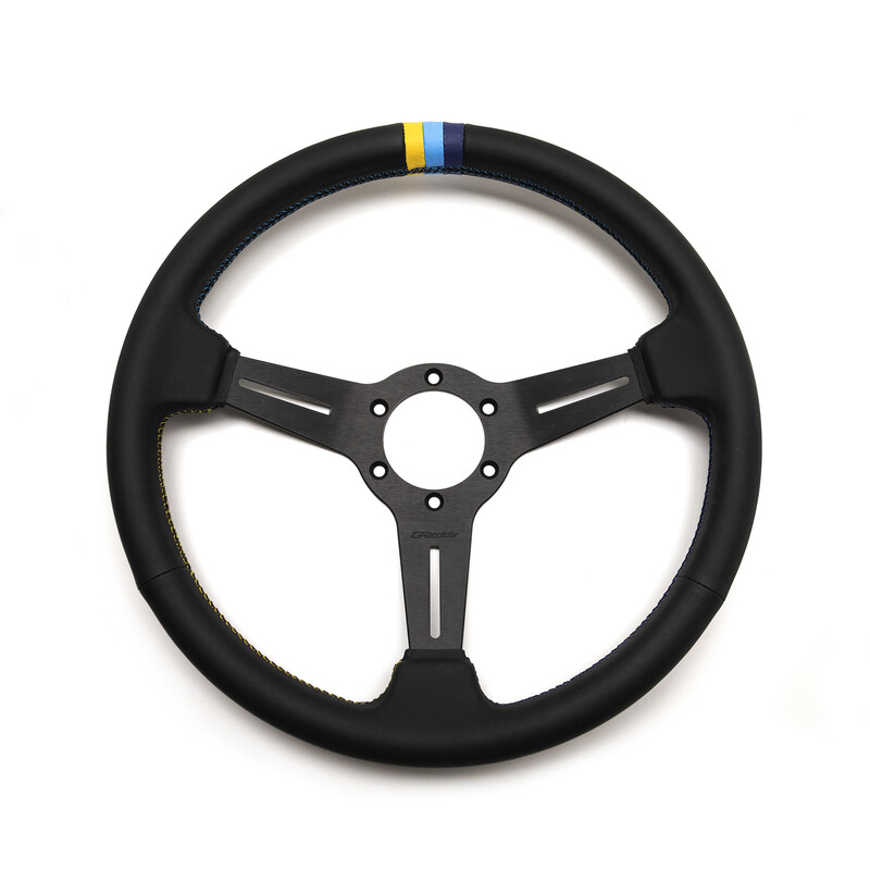Volante GReddy Sports "Medium Type", cuero negro, radios negros - 340 mm 1 Volante GReddy Sports "Medium Type", cuero negro, radios negros - 340 mm