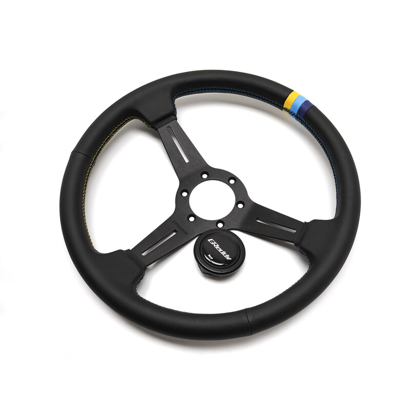 Volante GReddy Sports "Medium Type", cuero negro, radios negros - 340 mm 2 Volante GReddy Sports "Medium Type", cuero negro, radios negros - 340 mm - Imagen 2