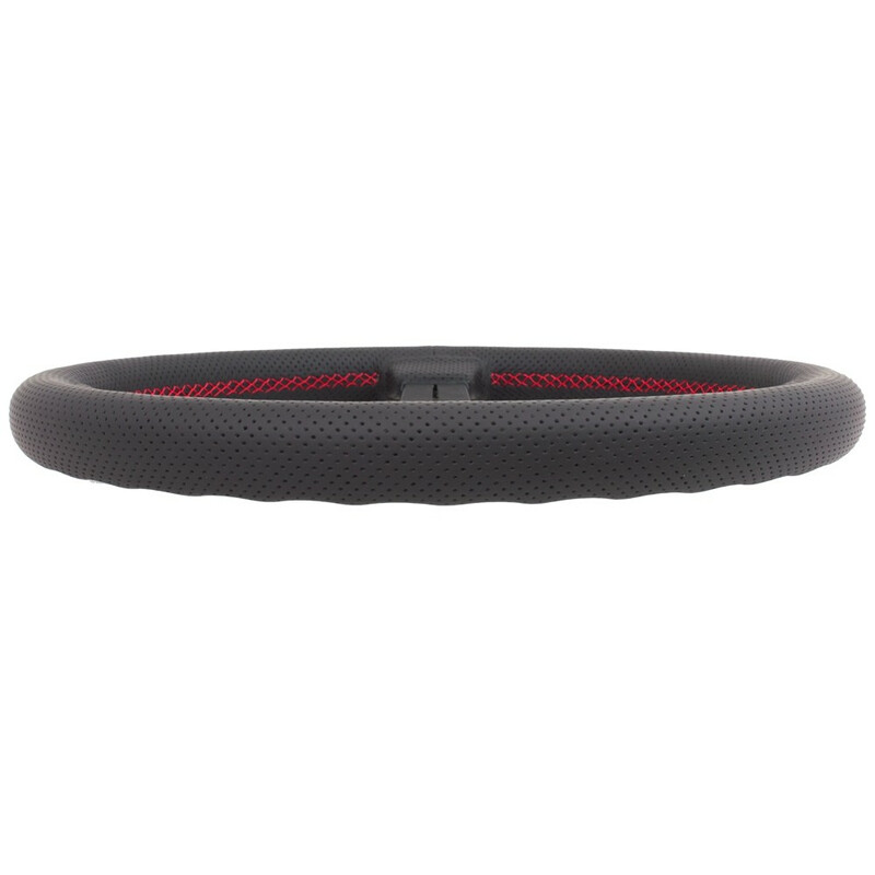 Volante Nardi Classic ND33, cuero negro perforado, radios negros, costuras rojas 3 Volante Nardi Classic ND33, cuero negro perforado, radios negros, costuras rojas - Imagen 3