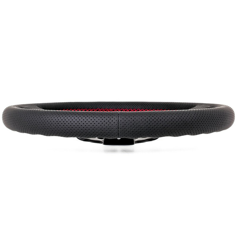 Volante Nardi Deep Corn, cuero perforado negro, radios negros, costuras rojas 3 Volante Nardi Deep Corn, cuero perforado negro, radios negros, costuras rojas - Imagen 3