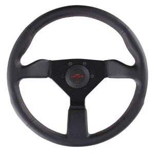Volante personal Neo Grinta - 330 mm - Cuero negro, radios negros, costuras rojas